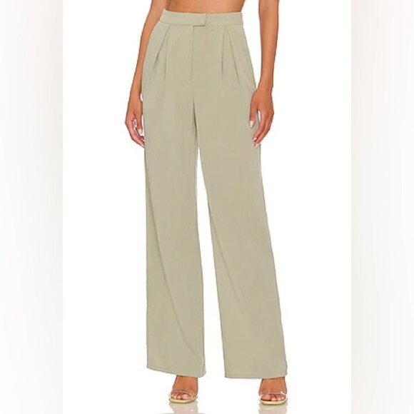 LOVERS + FRIENDS Roxanne pleated linen blend trousers small - Picture 2 of 10